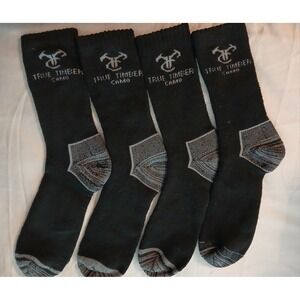 2 PAIR MEN'S True Timber Camo ALL SEASON MED-WEIGHT BOOT SOCK- SHOE SZ 9-12 #296